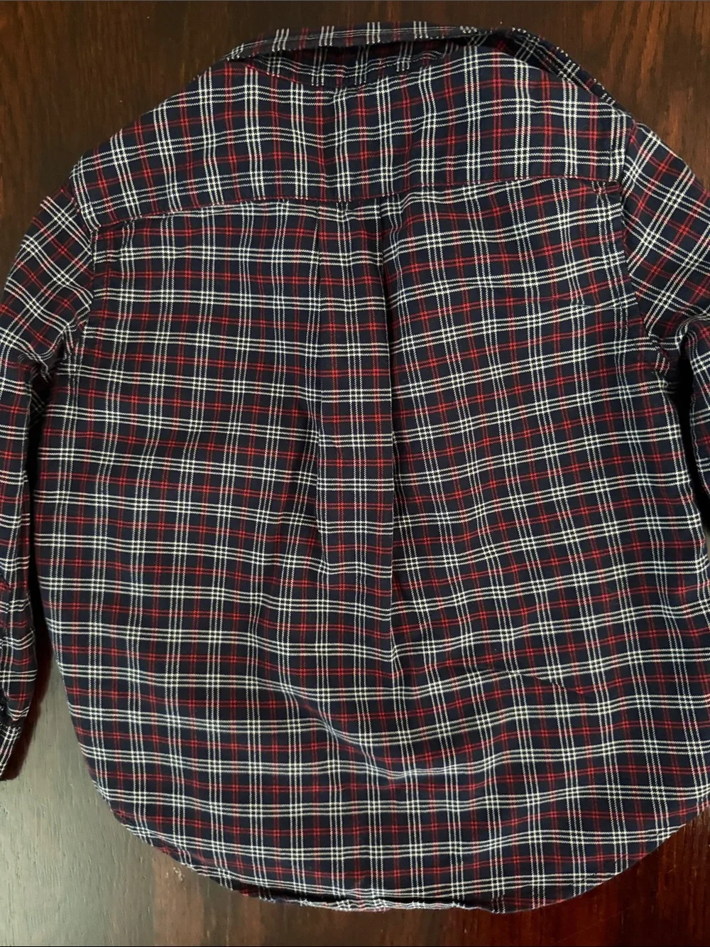 Ralph Lauren Navy, Red & White Plaid Cotton Button-Down Shirt
